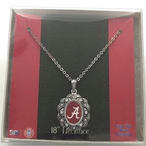 University of Alabama Silver Charm Frame Necklace